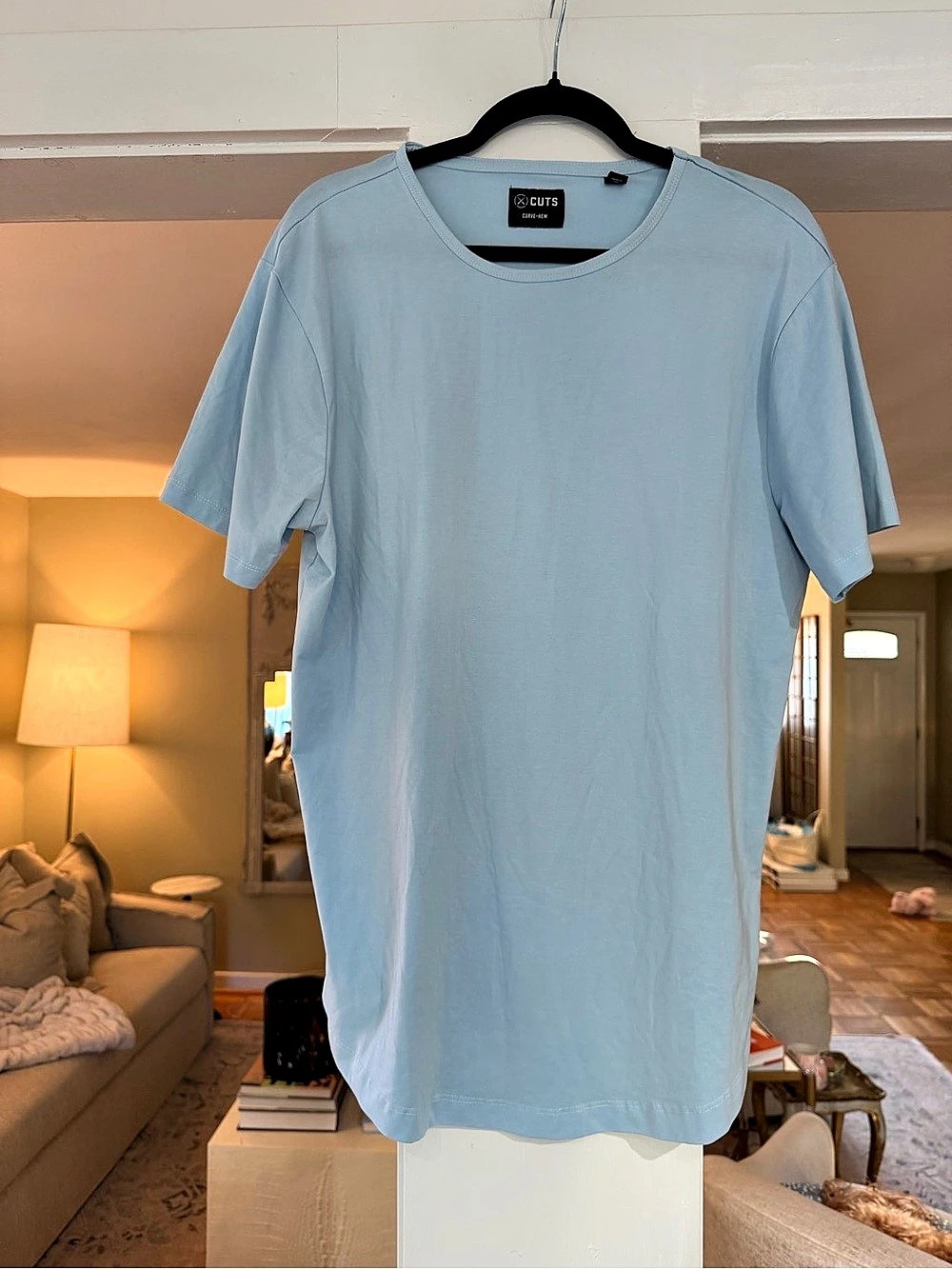 CUTS AO Curve-Hem Tee Blue XL